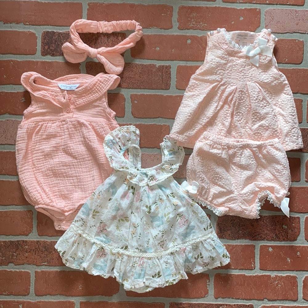 Babygirl 0/3m dressy romper dress bundle!!